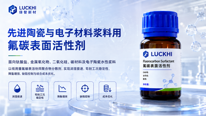 绿智新材：先进陶瓷与电子材料浆料分散剂中氟碳表活协同增效应用方案